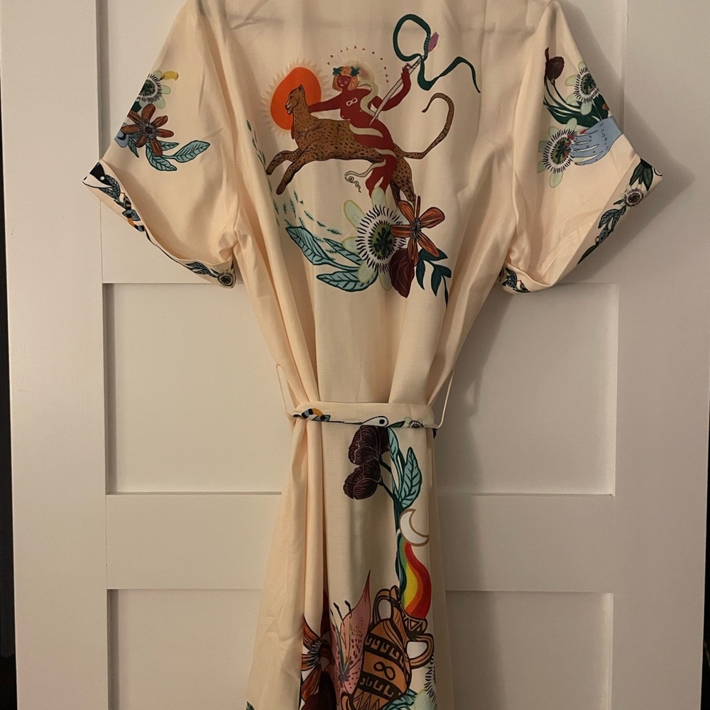 Commense Cream Botanical Mini Dress with Multicolor Floral Print - Picture 6 of 6